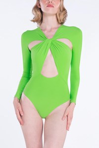 Long Sleeve Cutout Swimsuit front mobile