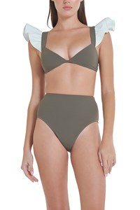 Ruffle Shoulder Bikini front mobile