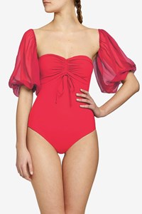 OFF THE SHOULDER SHORT SLEEVE SWIMSUIT front mobile