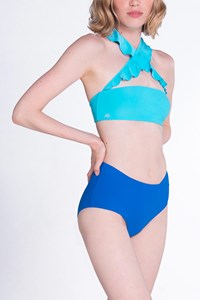 Free Form Ruffle Neck Bikini & High Waist Brief back mobile