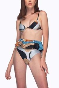 String Bikini Top & Peplum High Waist Brief front mobile