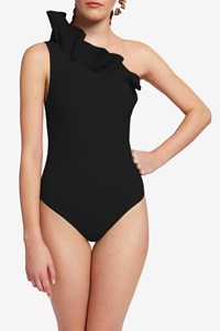 One Shoulder Ruffle Swimsuit front mobile